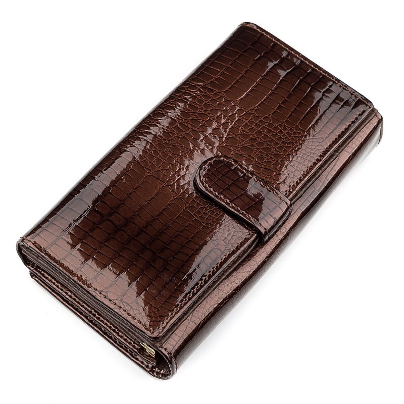 Кошелек женский ST Leather (SA) лакированная кожа Коричневый