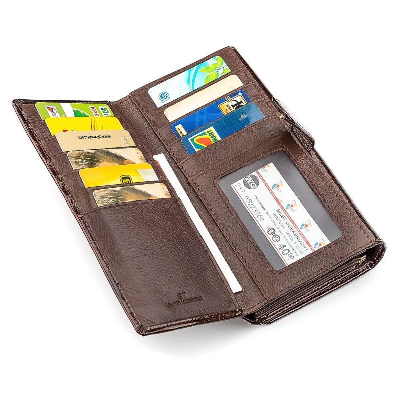 Кошелек женский ST Leather (SA) лакированная кожа Коричневый