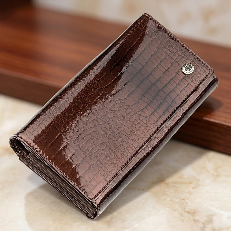 Гаманець жіночий ST Leather (SA) лакована шкіра Коричневий