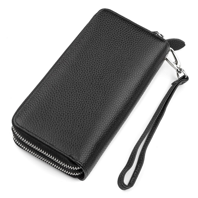 Кошелек женский ST Leather (ST-) две молнии Черный