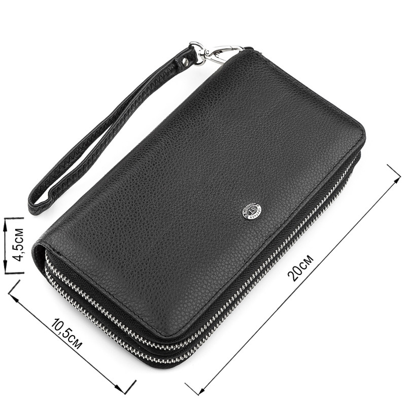 Мужской кошелек ST Leather (ST) натуральная кожа Черный