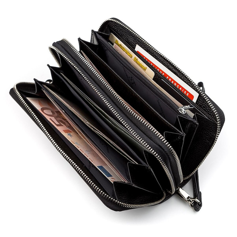 Мужской кошелек ST Leather (ST) натуральная кожа Черный