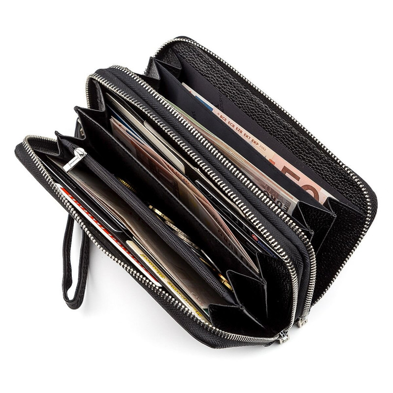 Мужской кошелек ST Leather (ST) натуральная кожа Черный