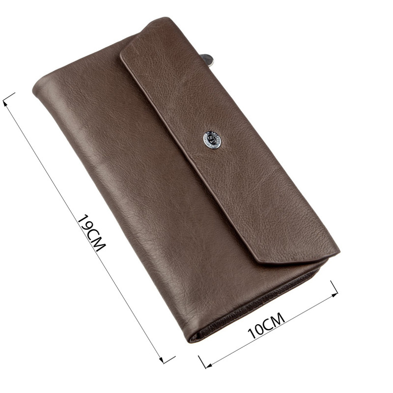 Практичный женский кошелек-клатч ST Leather Коричневый