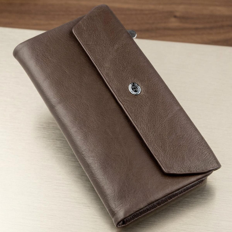 Практичний жіночий гаманець-клатч ST Leather Коричневий