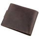 Солидное мужское портмоне винтажное GRANDE PELLE Коричневое