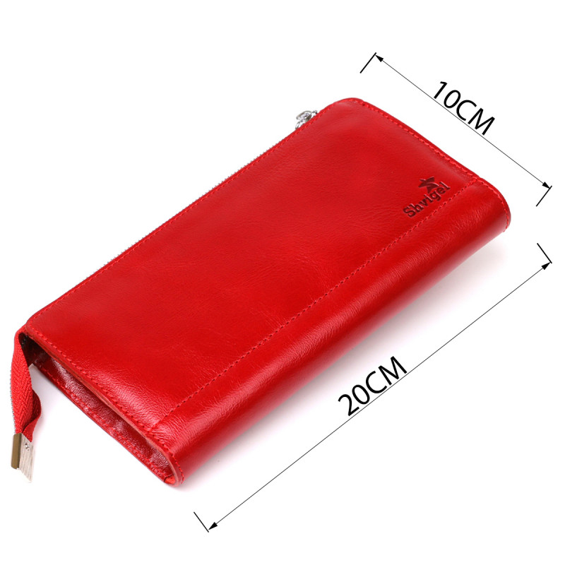 Яскравий жіночий клатч шкіряний SHVIGEL Червоний