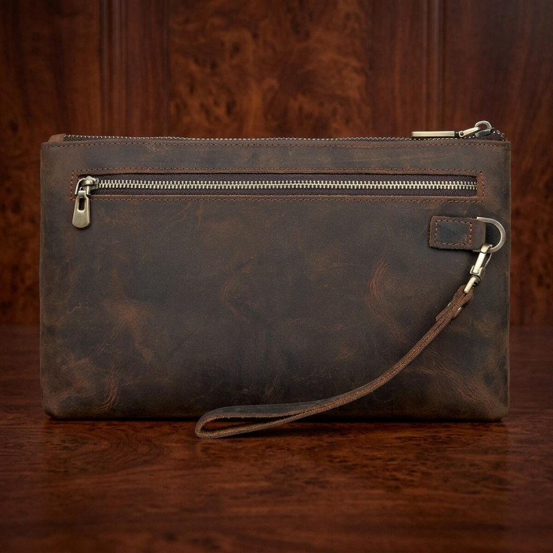 Красива барсетка чоловіча в шкірі Crazy horse Vintage Коричнева