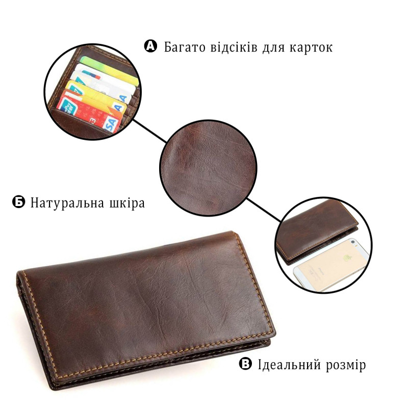 Кредитница Vintage кожаная Коричневая