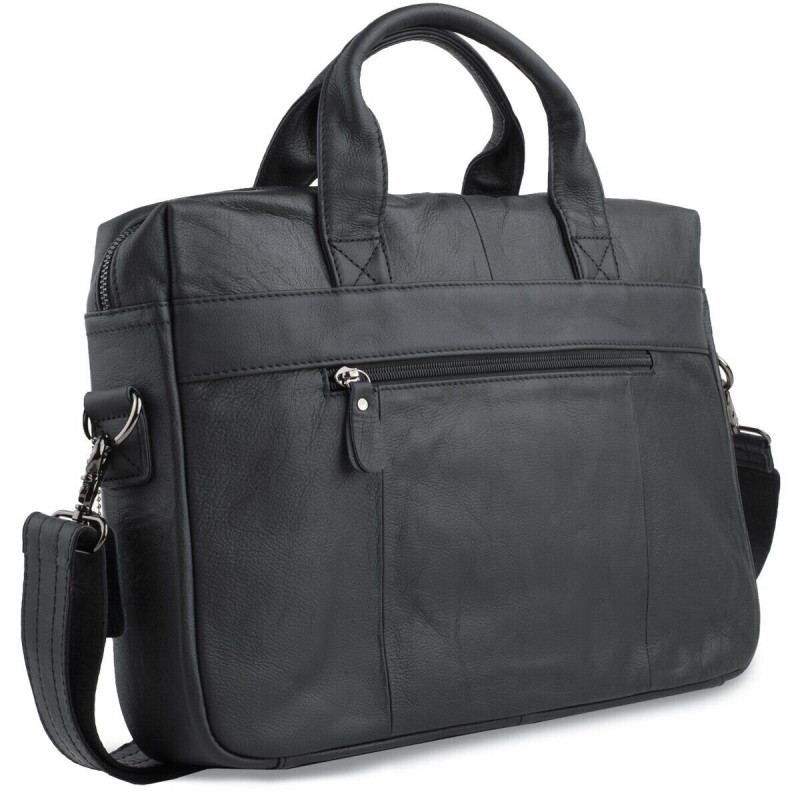 Сумка мужская Vintage для ноутбука и документов Черная