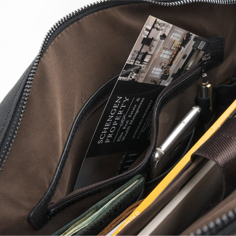 Сумка мужская Vintage для ноутбука и документов Черная