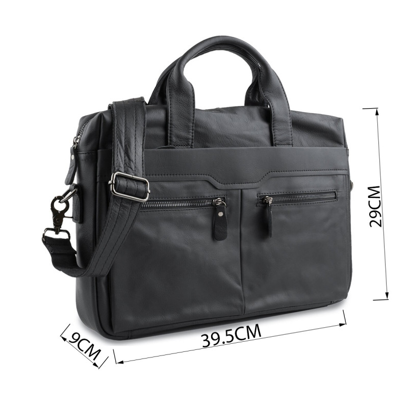 Сумка мужская Vintage для ноутбука и документов Черная