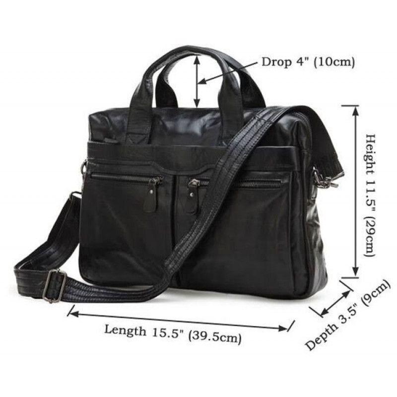 Сумка мужская Vintage для ноутбука и документов Черная
