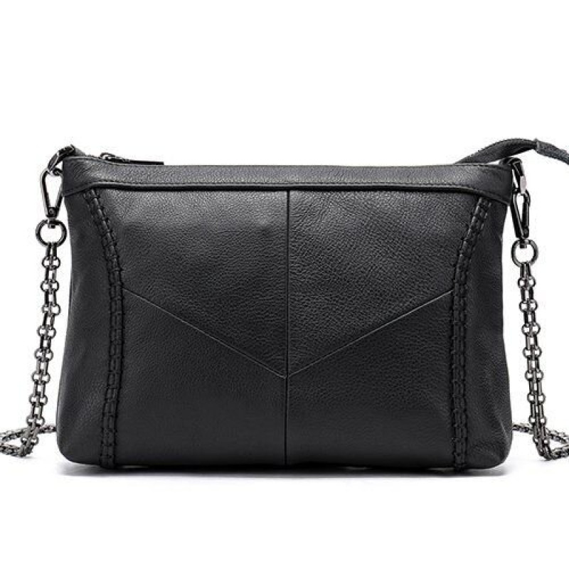 Сумка женская кожаная на одно отделение Vintage Черная