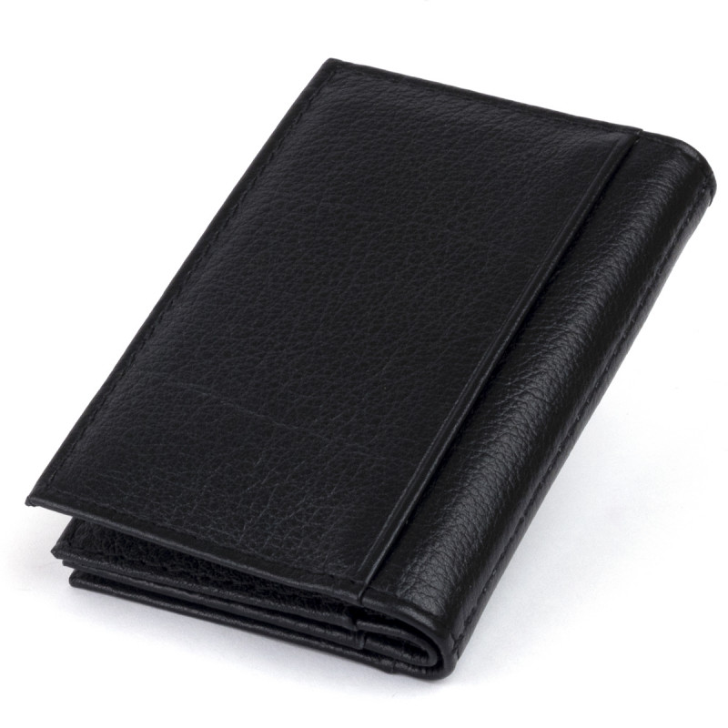 Визитница-книжка ST Leather Черная