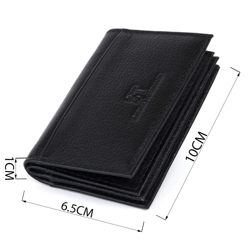 Визитница-книжка ST Leather Черная
