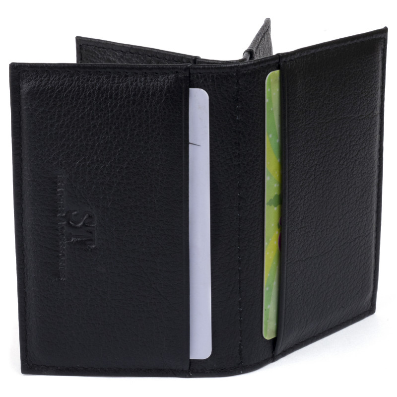 Визитница-книжка ST Leather Черная