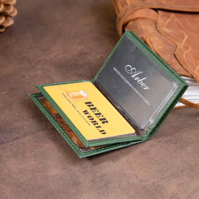 Візитниця-книжка ST Leather Зелена