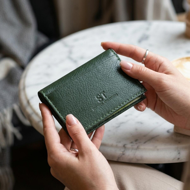 Візитниця-книжка ST Leather Зелена