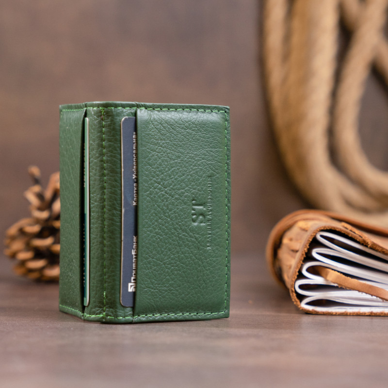 Візитниця-книжка ST Leather Зелена