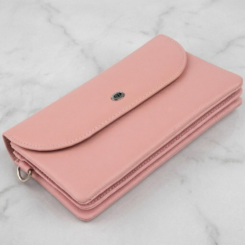 Клатч зі шкіри жіночий ST Leather Рожевий