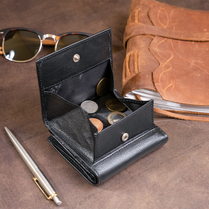 Компактный кошелек женский ST Leather Черный