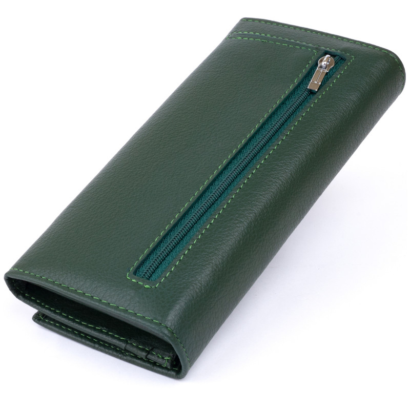 Кошелек на магнитах с клапаном женский ST Leather Зеленый