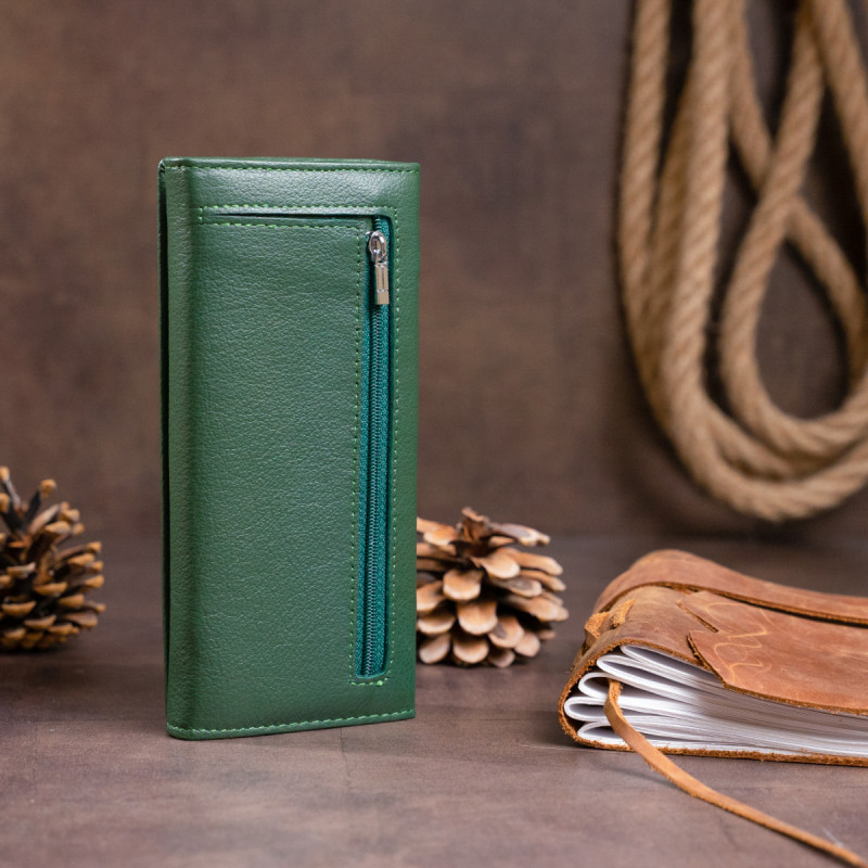 Кошелек на магнитах с клапаном женский ST Leather Зеленый