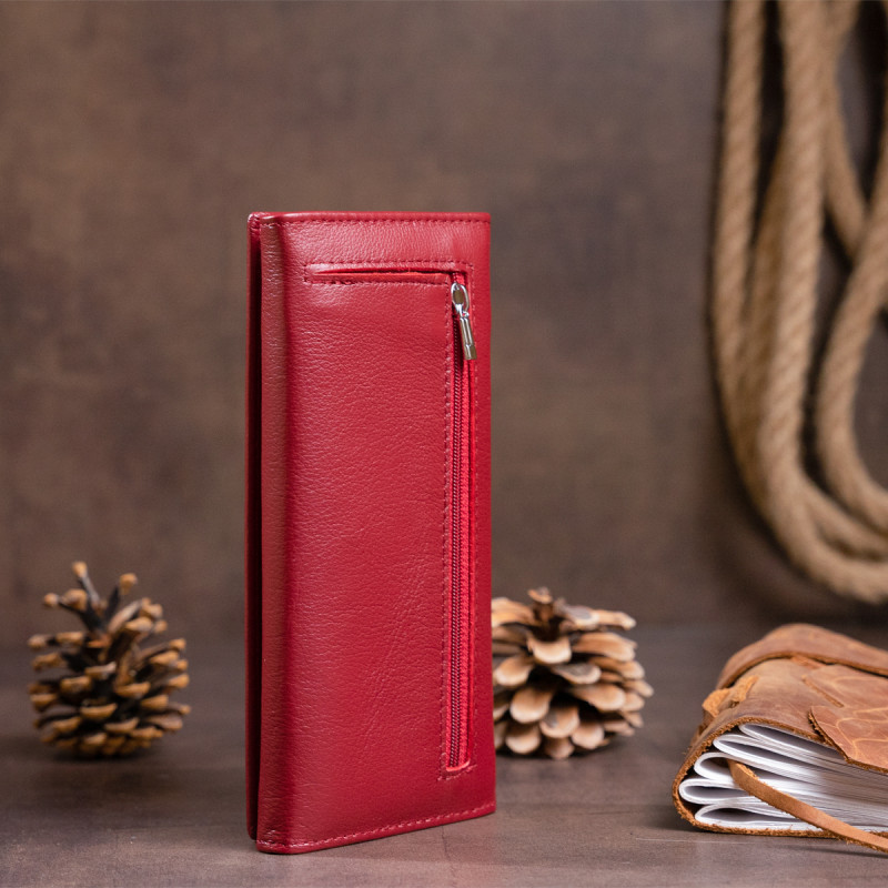 Гаманець на магнітах з клапаном жіночий ST Leather Бордовий