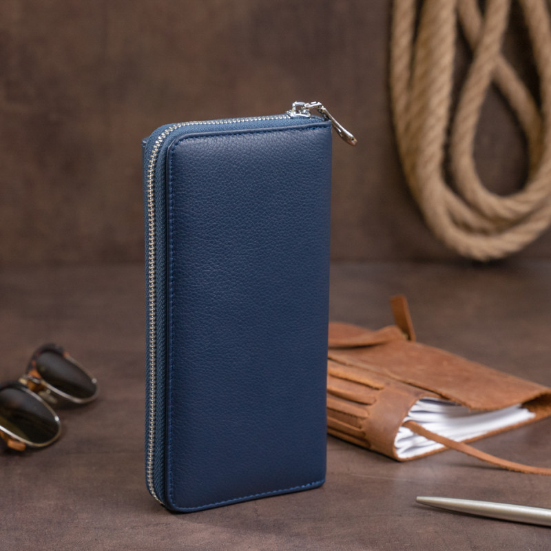 Гаманець універсальний жіночий ST Leather Темно-синій