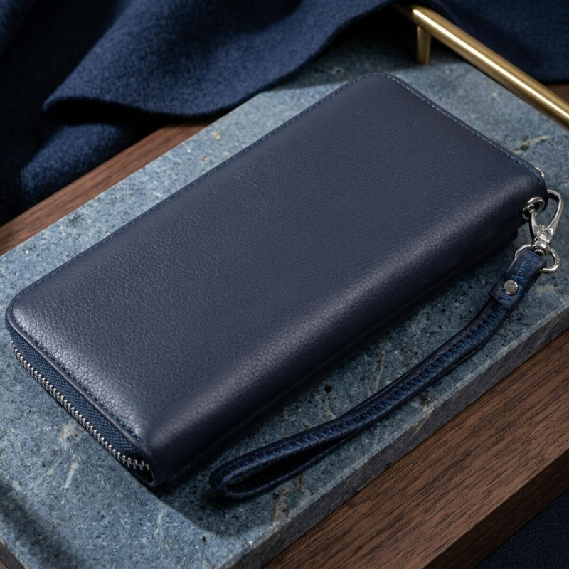 Гаманець універсальний жіночий ST Leather Темно-синій