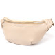 Практичная кожаная сумка на пояс GRANDE PELLE  Бежевый