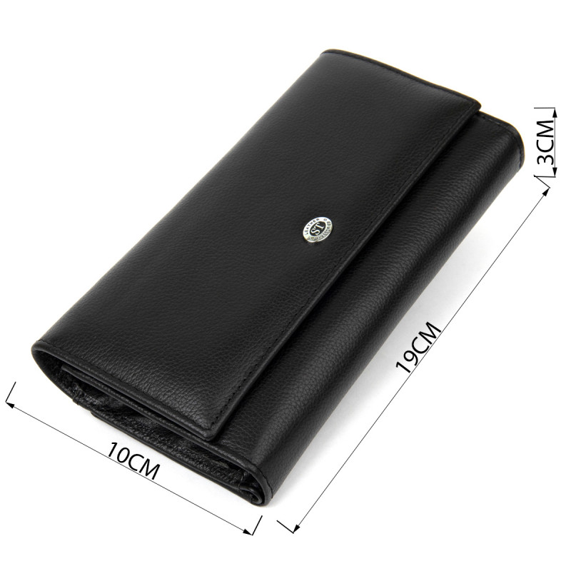 Универсальный женский кошелек ST Leather  Черный