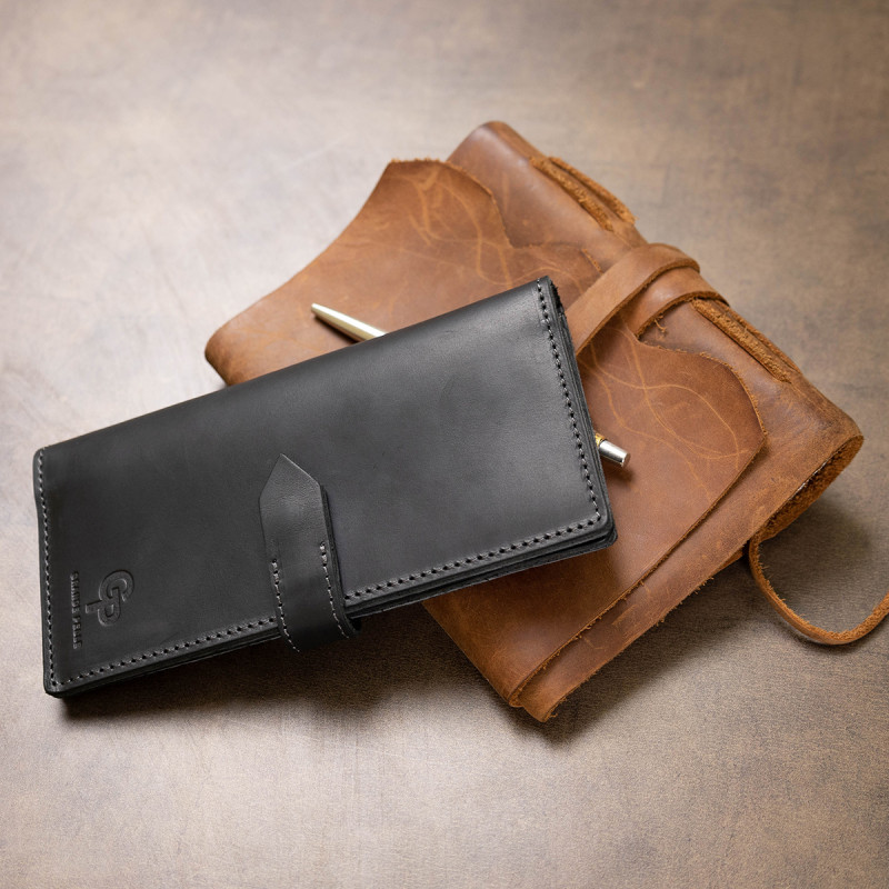 Стильне матове чоловіче портмоне GRANDE PELLE Чорний