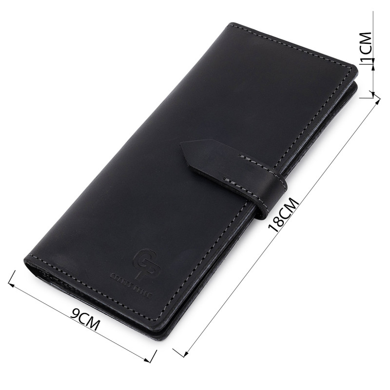 Стильне матове чоловіче портмоне GRANDE PELLE Чорний