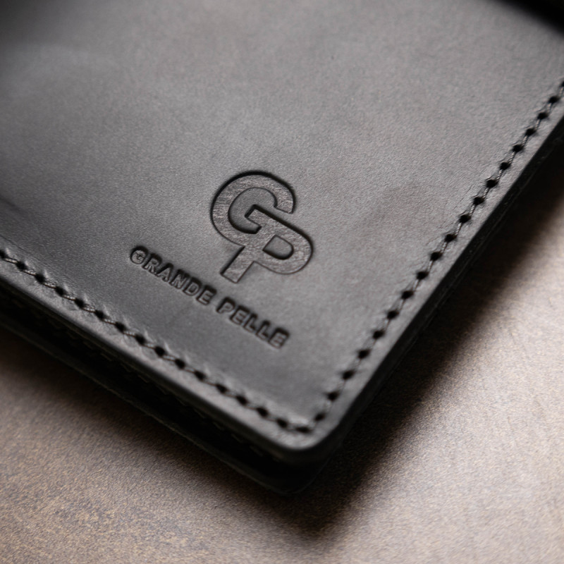 Стильне матове чоловіче портмоне GRANDE PELLE Чорний