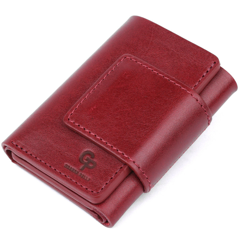 Практичне жіноче портмоне Grande Pelle Бордовий