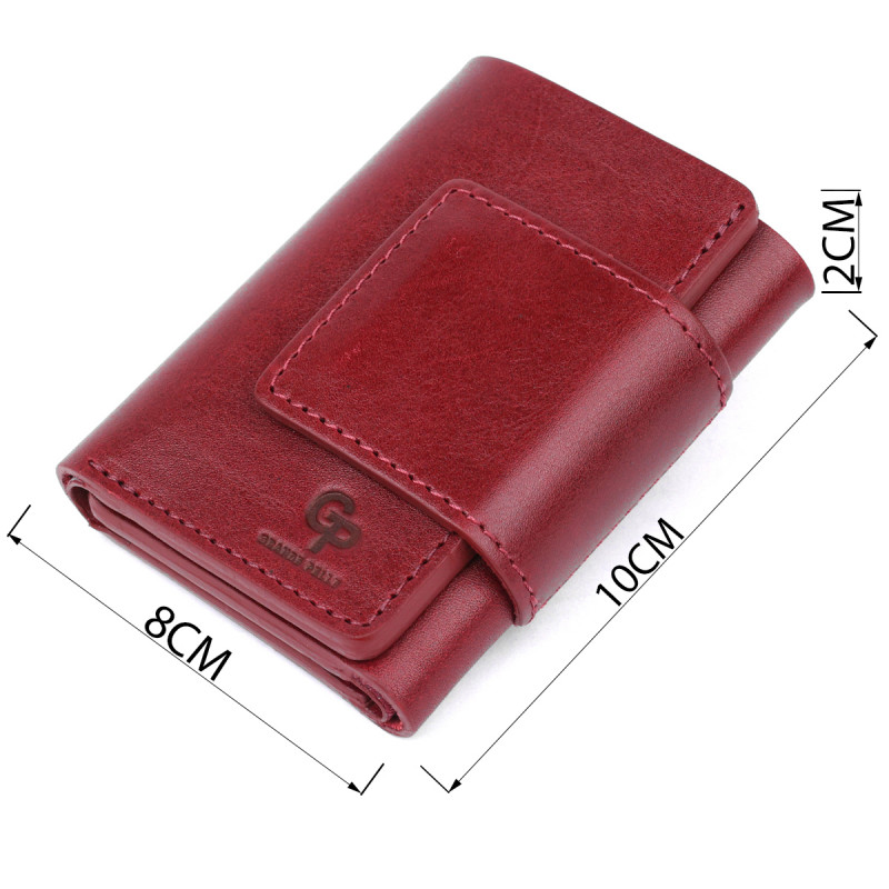 Практичне жіноче портмоне Grande Pelle Бордовий