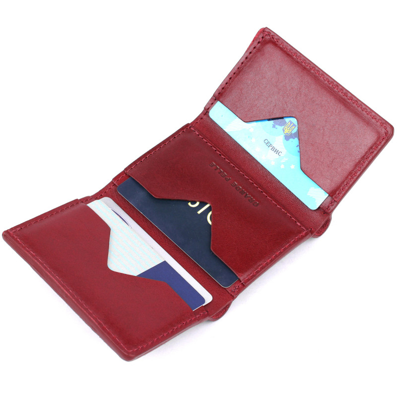 Практичне жіноче портмоне Grande Pelle Бордовий