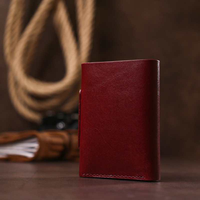 Практичне жіноче портмоне Grande Pelle Бордовий