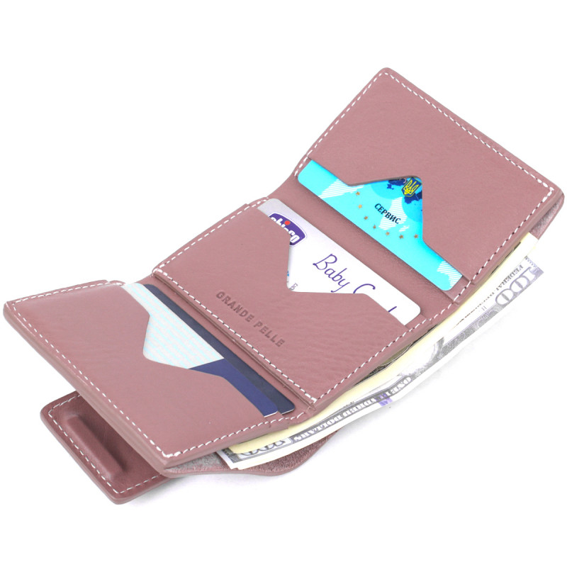 Отменное женское портмоне Grande Pelle Розовый