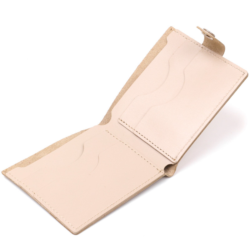 Стильне шкіряне портмоне Shvigel Бежевий