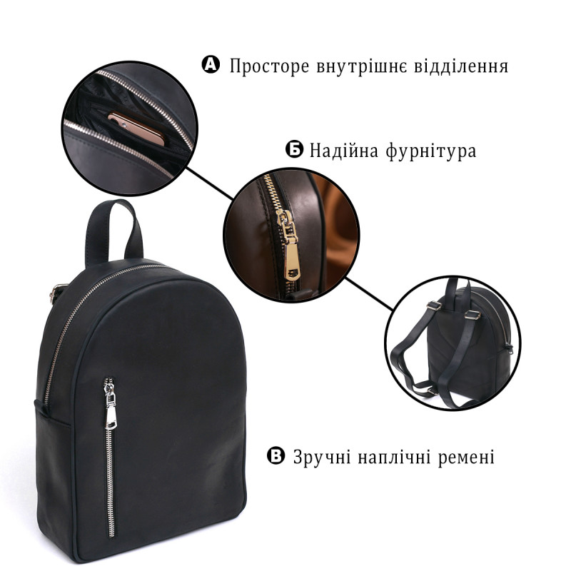 Универсальный винтажный женский рюкзак Shvigel Черный