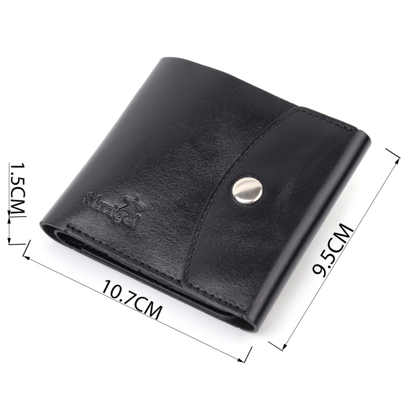 Мужское глянцевое кожаное портмоне Shvigel Черный