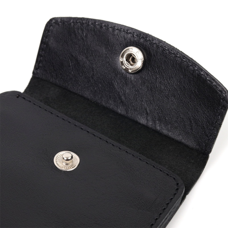 Мужское глянцевое кожаное портмоне Shvigel Черный