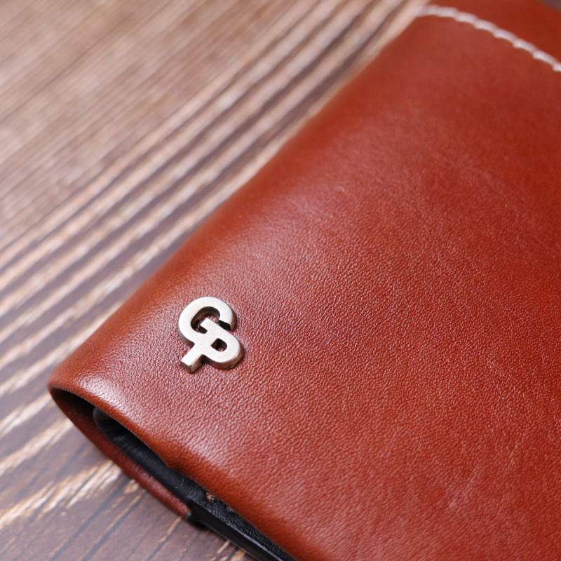 Чудовий шкіряний чоловічий гаманець Grande Pelle Коричневий