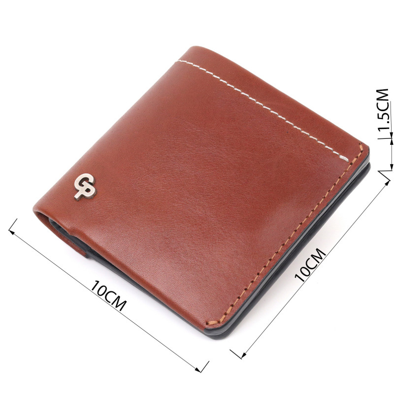 Чудовий шкіряний чоловічий гаманець Grande Pelle Коричневий