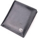 Компактный бумажник для денег из натуральной гладкой кожи ST Leather Черный