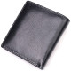 Компактный бумажник для денег из натуральной гладкой кожи ST Leather Черный
