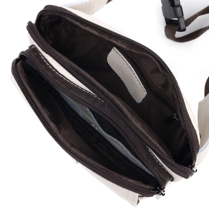 Сумка на пояс із натуральної шкіри Vintage Біла